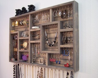 Jewelry Organizer Display Case, Earring Holder