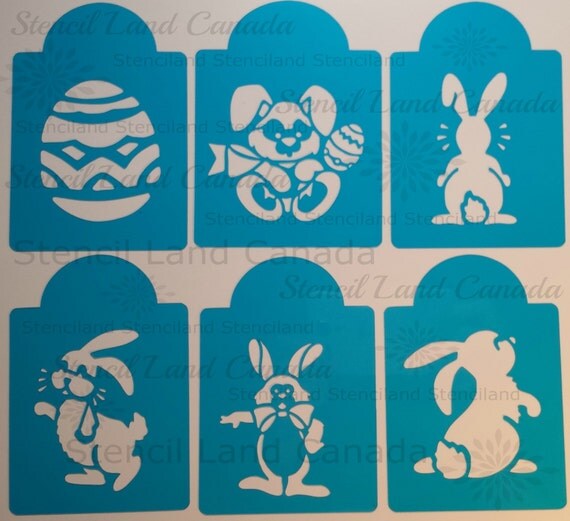 Easter Bunny cookie stencil cupcake cake by Stenciland on Etsy
