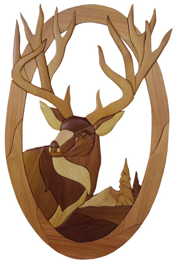 Intarsia Woodworking PATTERN DEER HEAD