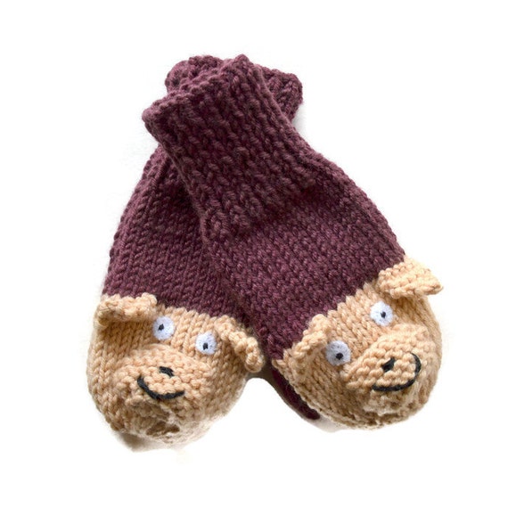 Baby Hand Mittens Teddy Bear Mittens Baby Knitwear for 6 to
