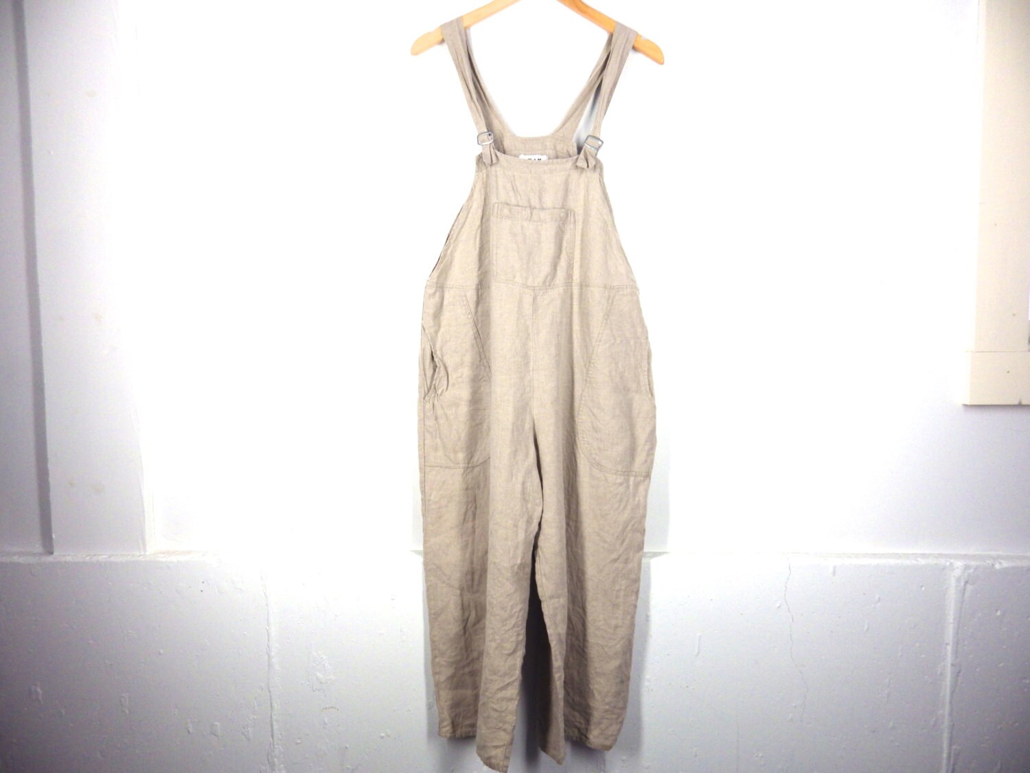 90s Linen Overalls Flax by Jeanne Engelhart Made in Europe