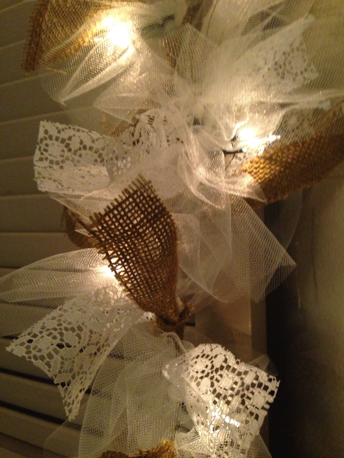 Lace Burlap Tulle Lit Garland