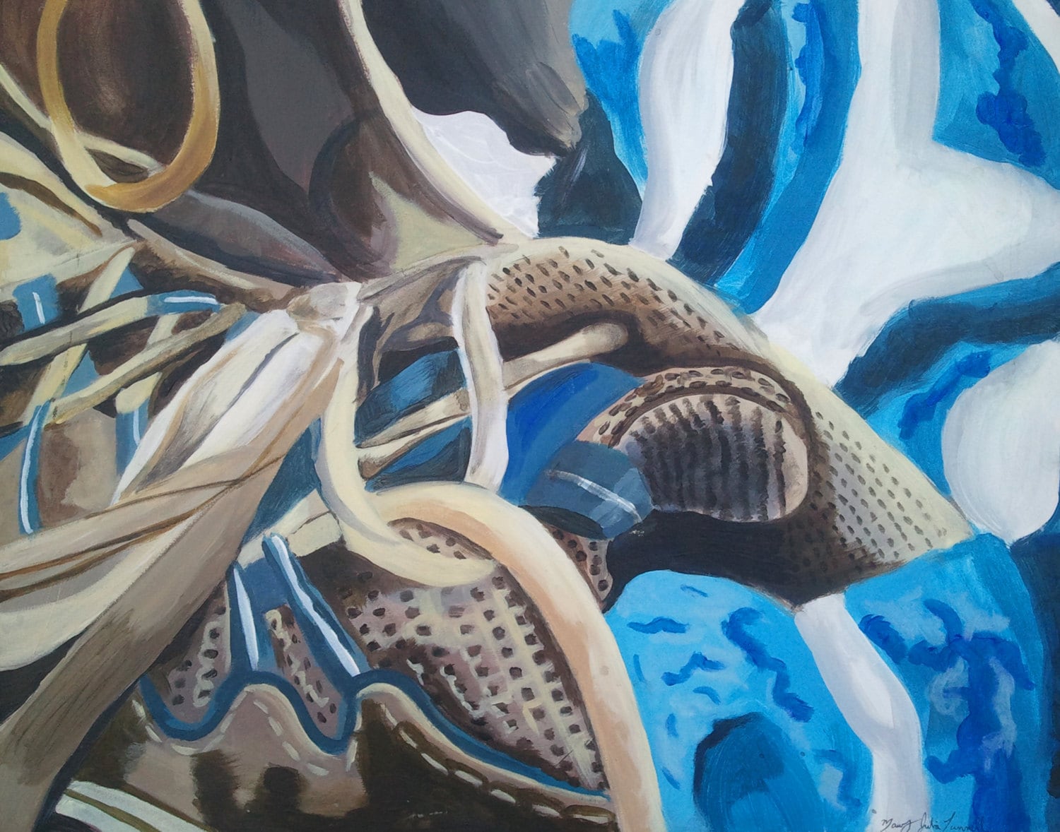 Abstract Acrylic Tennis Shoe Painting