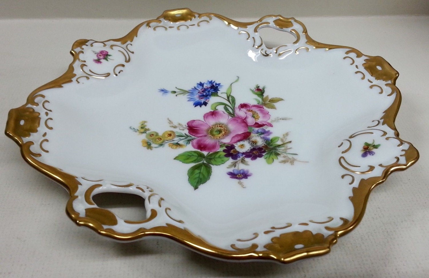 Kaiser Porcelain Square Cake Plate AK Germany by Snowyowltreasures