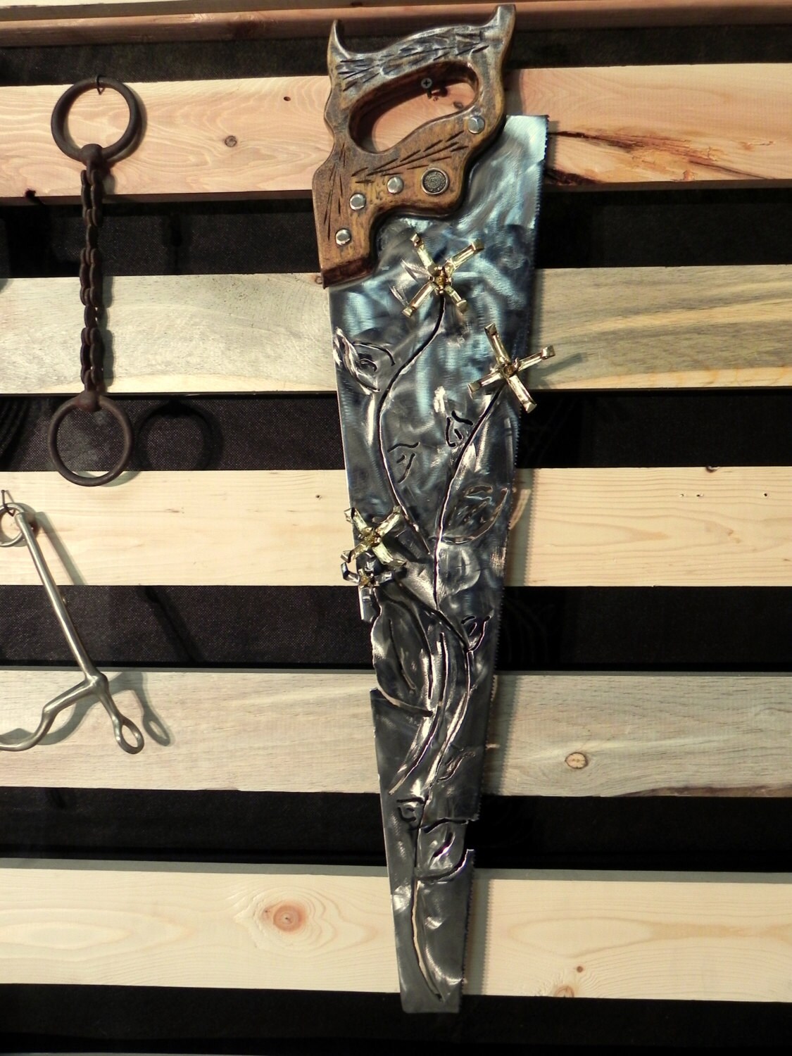 Saw Blade Art by CowgirlsReRide on Etsy