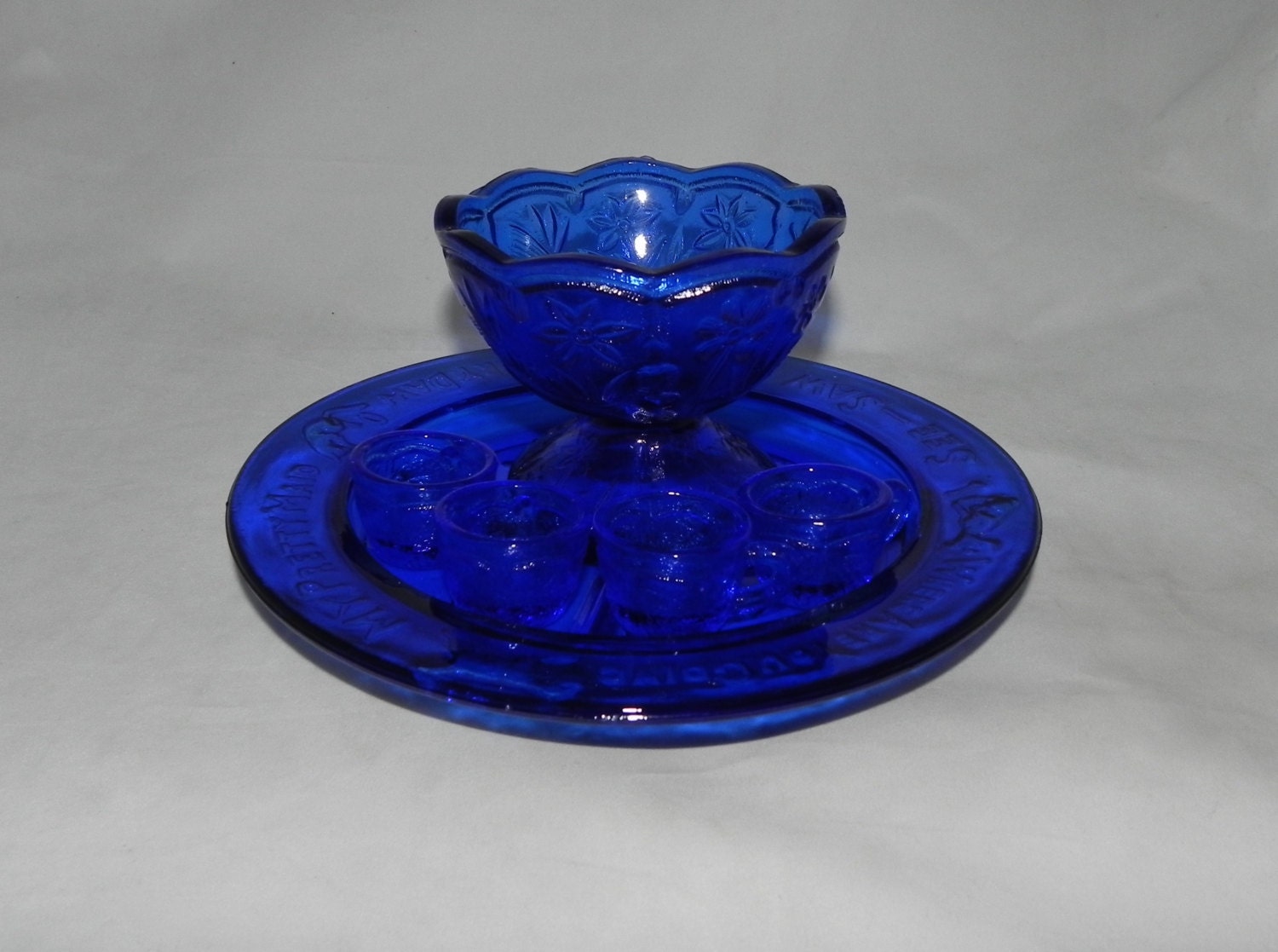 Cobalt Blue Mosser Glass Children's Mini Punch Bowl by Magpielang