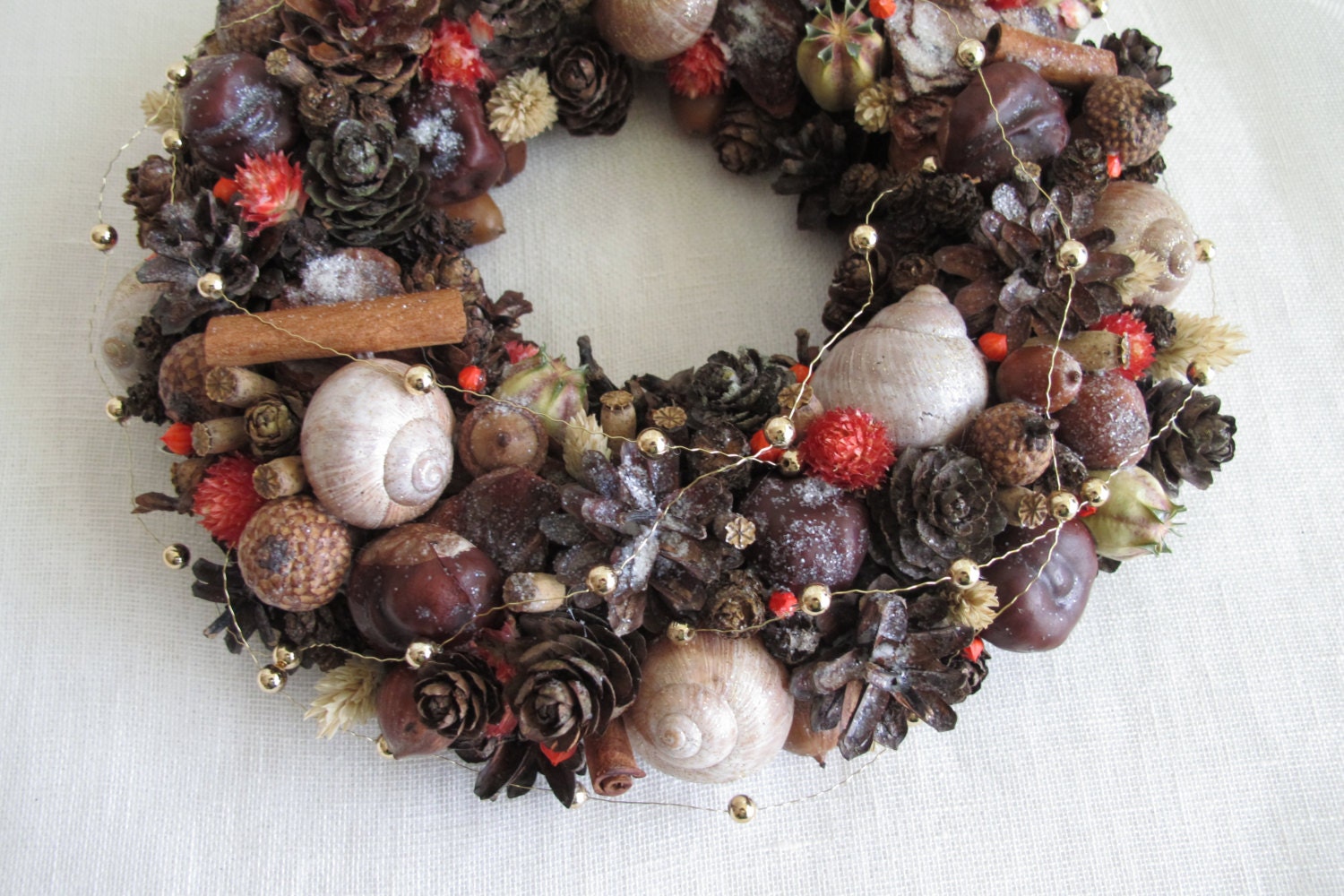 10'' Winter wreath - Natural wreath - Home decor - Front door wreath - Wall decor - Candle ring