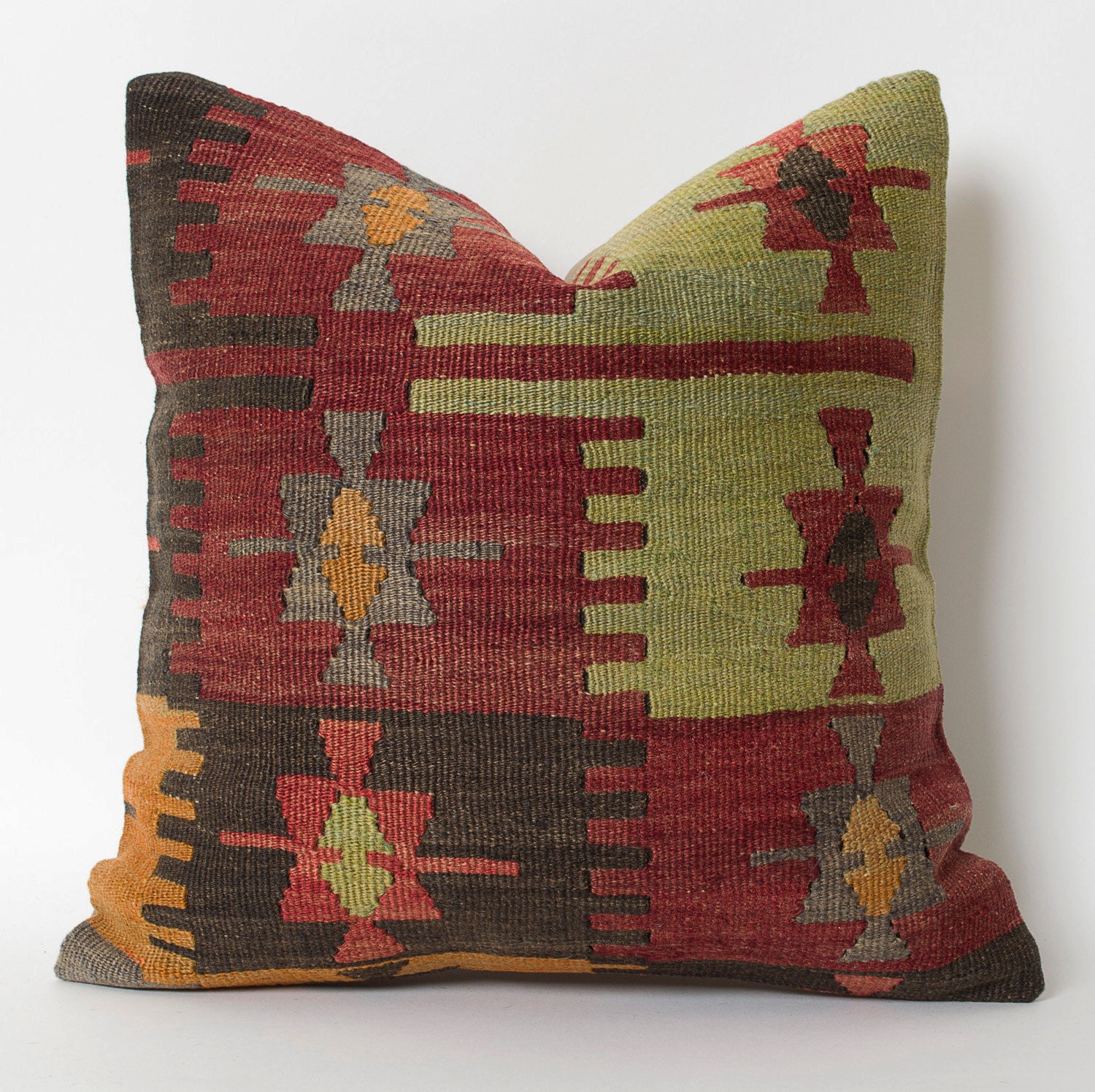 Modern Bohemian Throw Pillow Cover Handwoven Vintage Tribal