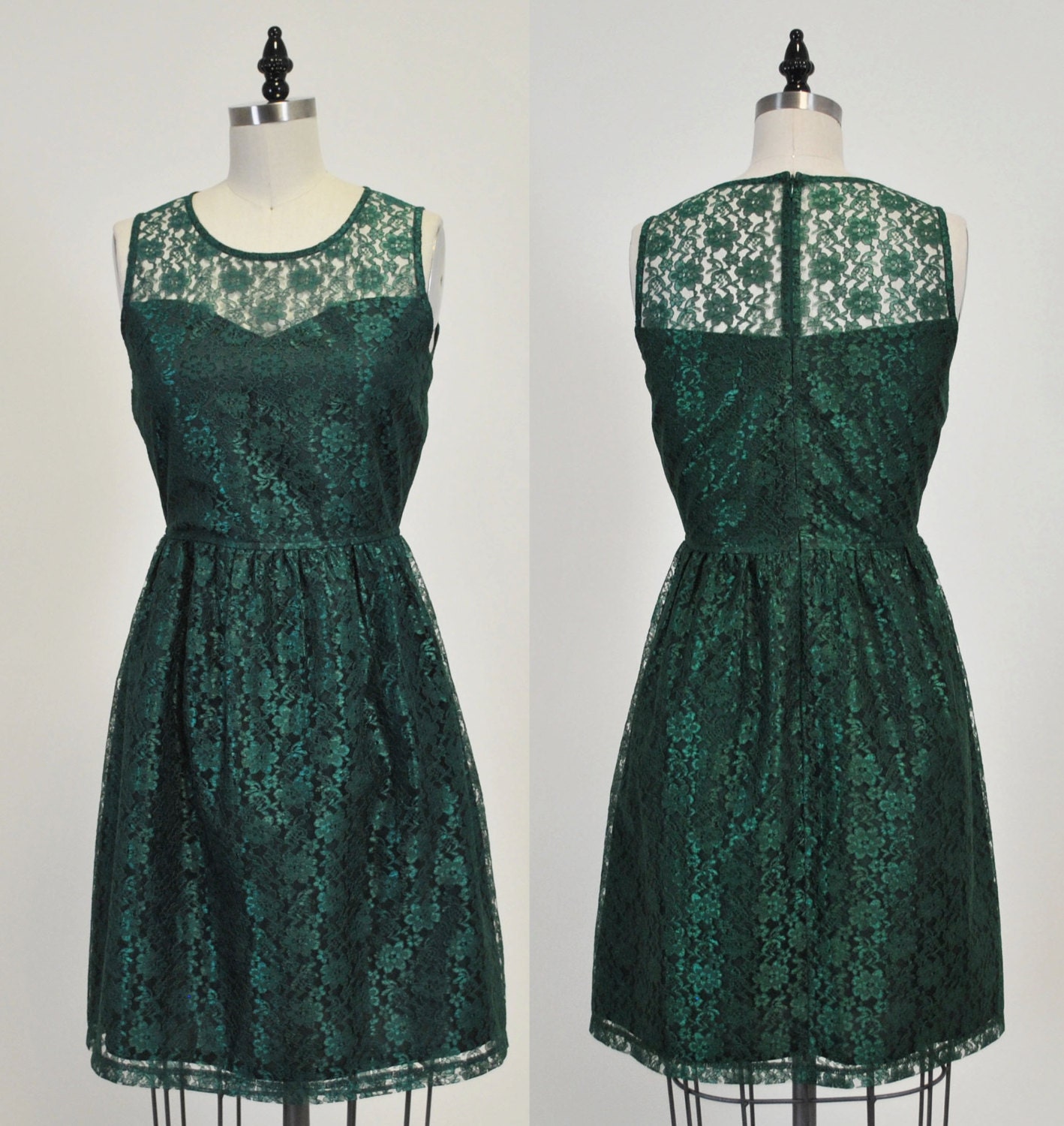 PROVENCE Emerald : Emerald green lace dress sweetheart