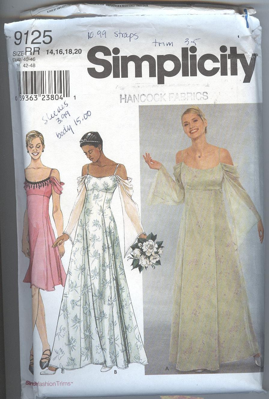 Evening Dress Pattern Simplicity Sewing by TheYesterYears
