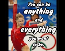 Gymnastics Poster Shawn Johnson Gymnast Photo Quote Wall Art Print 5x7 ...