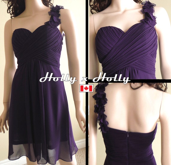 Purple bridesmaid dress, purple party dress, chiffon bridesmaid dress, Prom dress