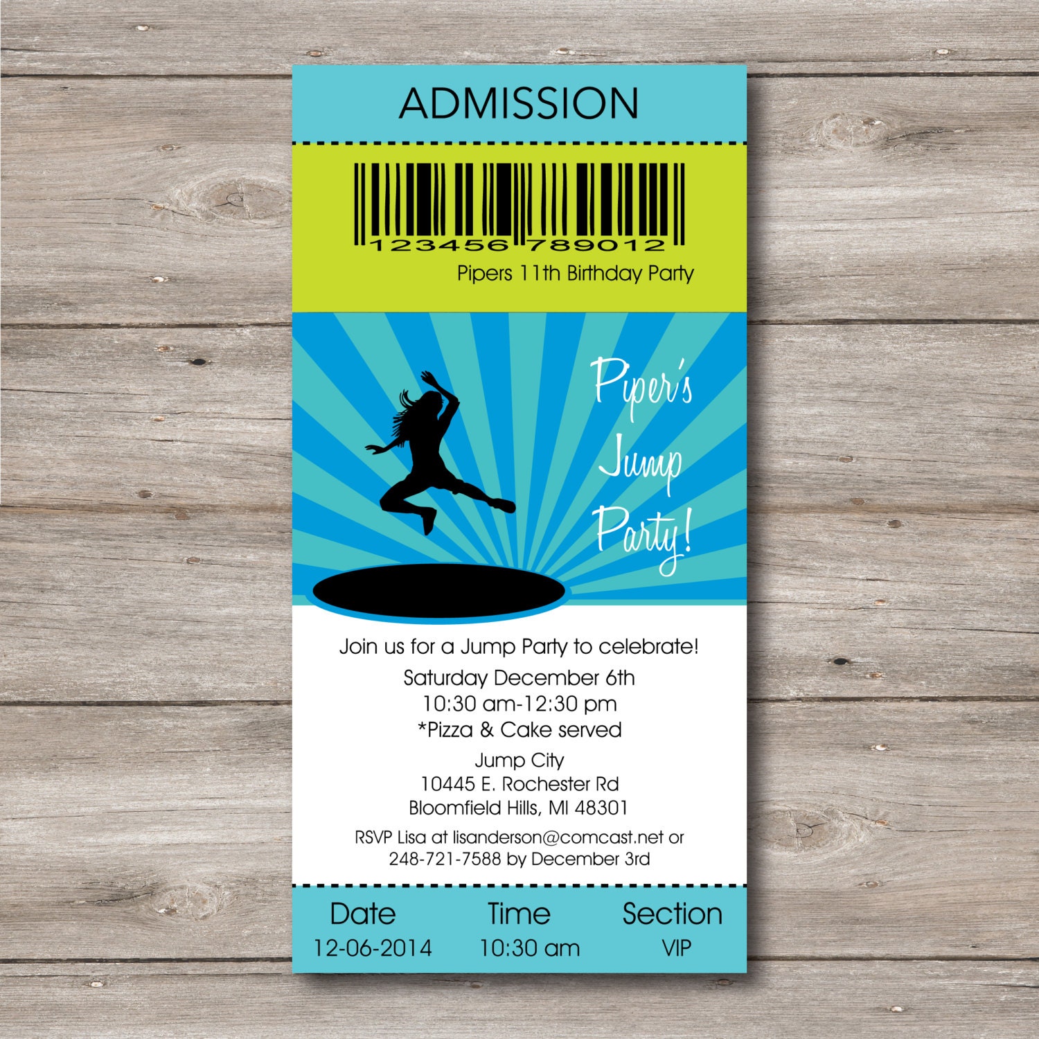 Girl s Jump Party Invitation With Editable Text Printable