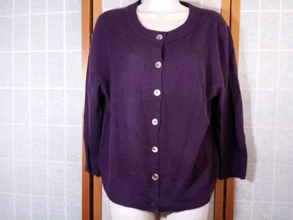 KENAR 100% CASHMERE women's deep purple X-Large by UltraRetroNET