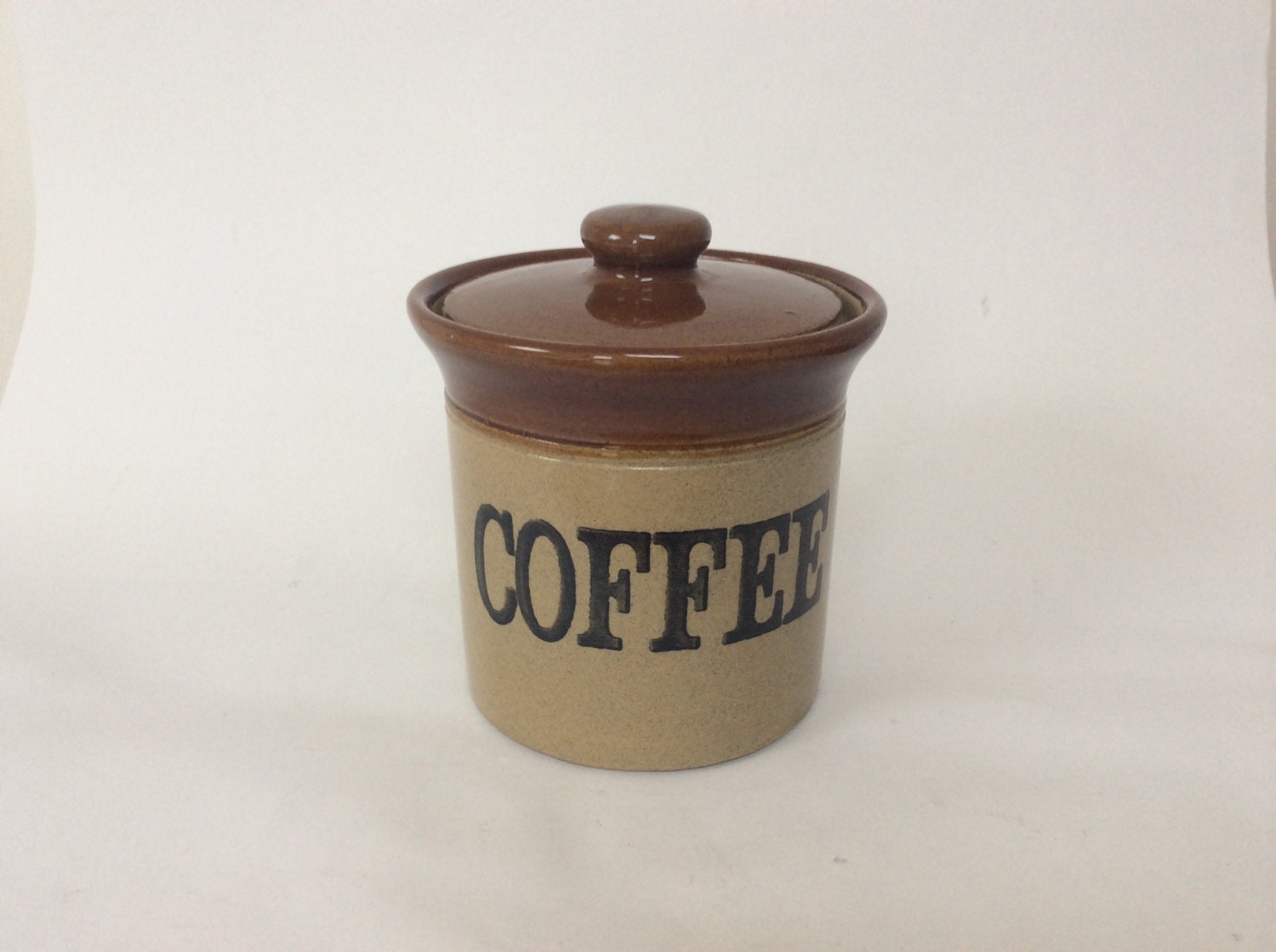 Vintage coffee canister storage jar vintage 1970s Moira