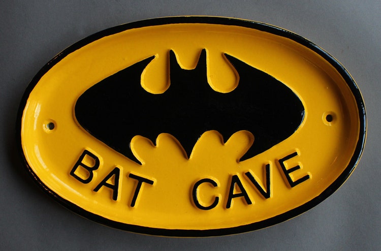 Vintage Bat Cave Batman Bat Man Cave Sign Shed by YesterHomeUK