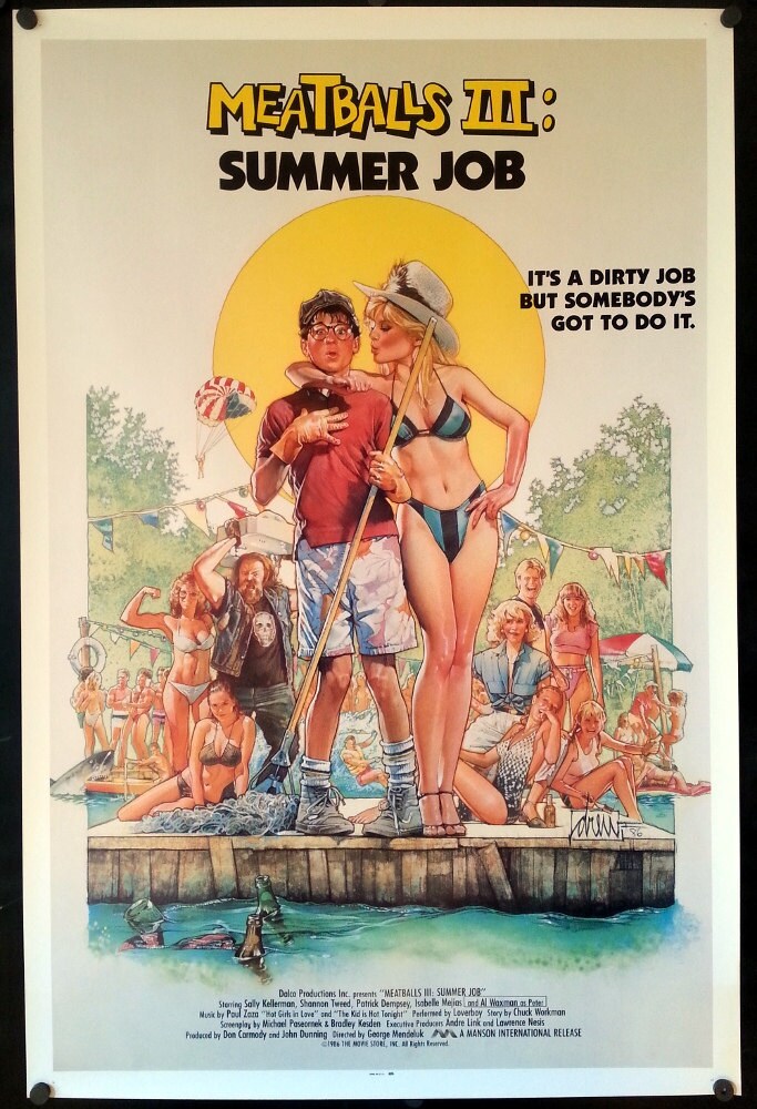Meatballs III Summer Job Vintage Comedy Movie Poster