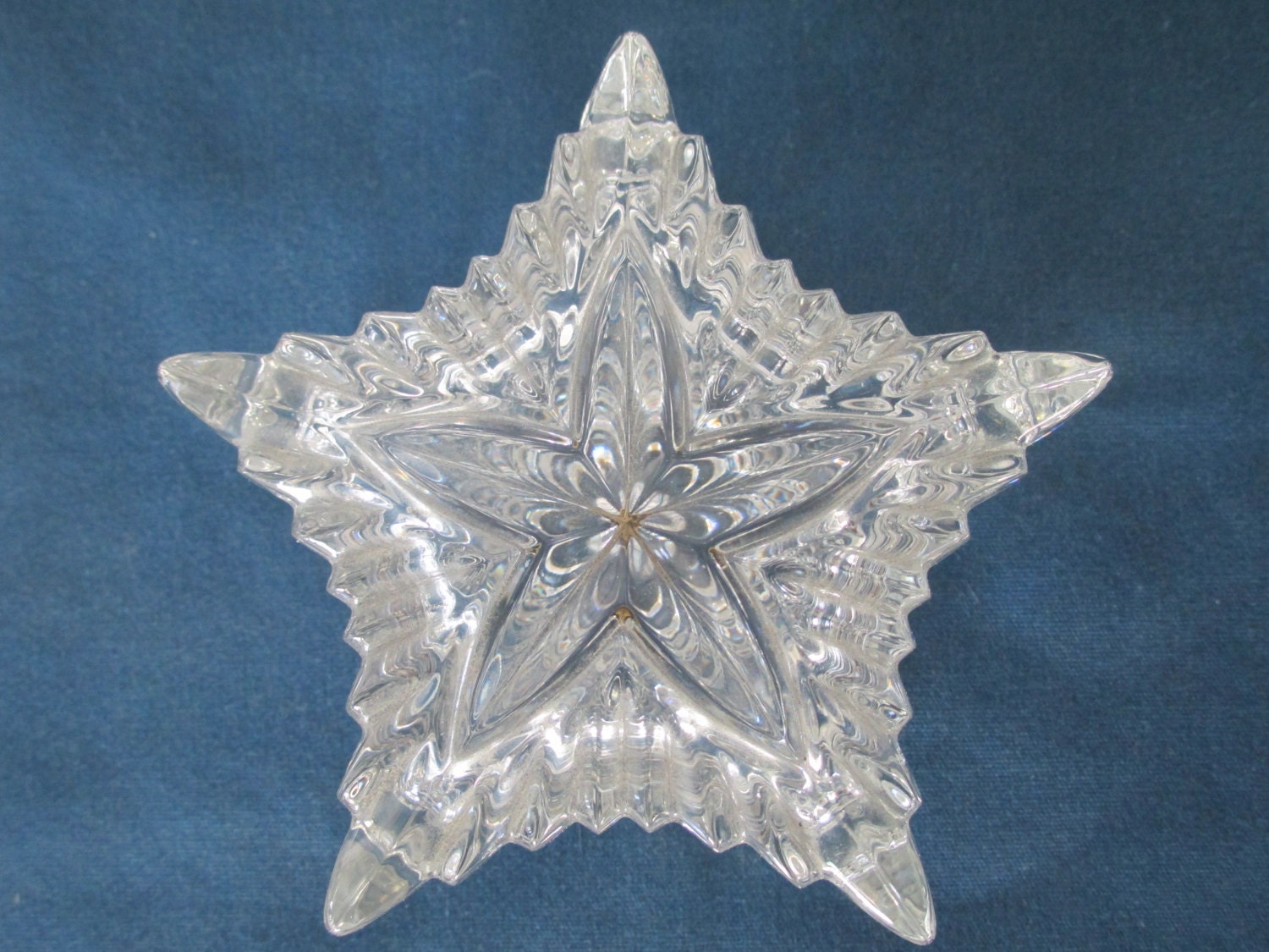 Vintage Lead Crystal Star Trinket Box Made in Yugoslavia