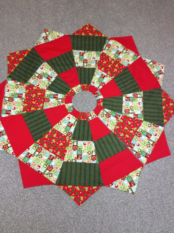 items similar to quilted christmas tree skirt on etsy items similar to quilted christmas tree skirt on etsy