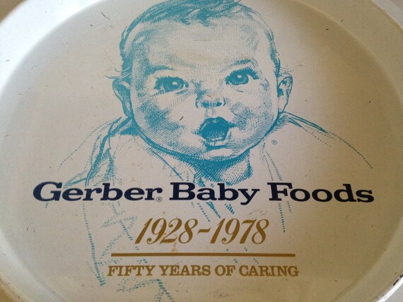 Items similar to Vintage GERBER BABY Food Metal Serving TRAY From 1978