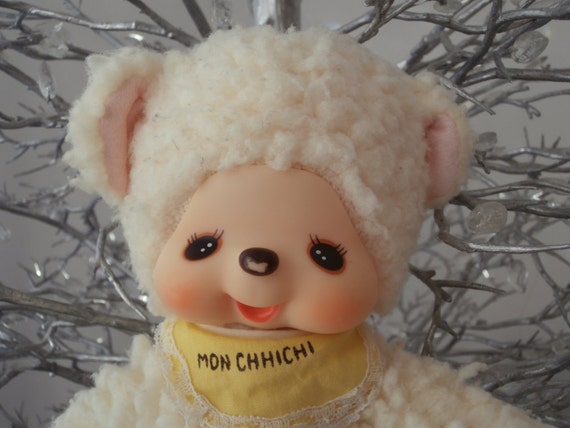 white monchhichi doll