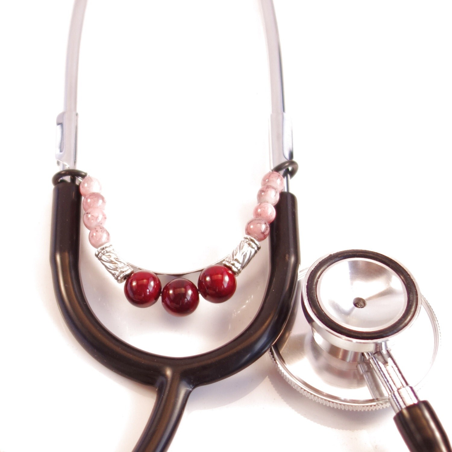 Women's Beaded Stethoscope ID Tag Pendant Charm Jewelry