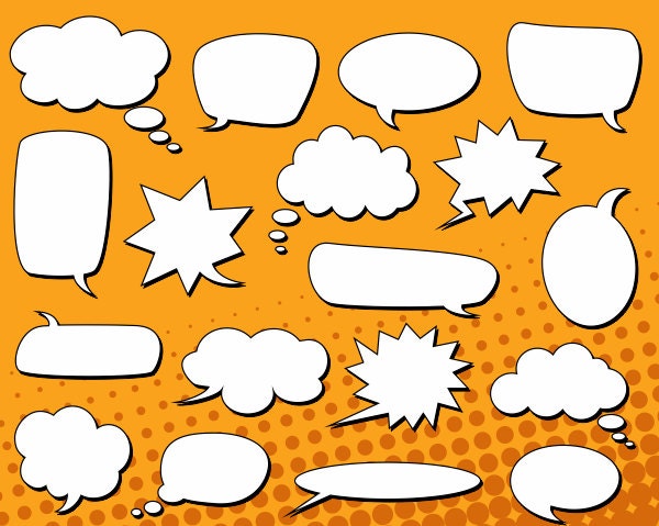 Comic Bubble Photoshop Comic Book Speech Bubbles Clip
