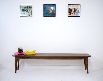 Bench, mid century bench, walnut bench, wooden bench, office bench, hardwood bench, dining bench, modern bench, The Santa Monica Bench