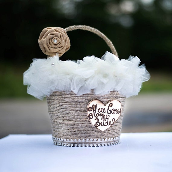 Items similar to Here Comes The Bride Basket - New 2014 Design - Tin ...