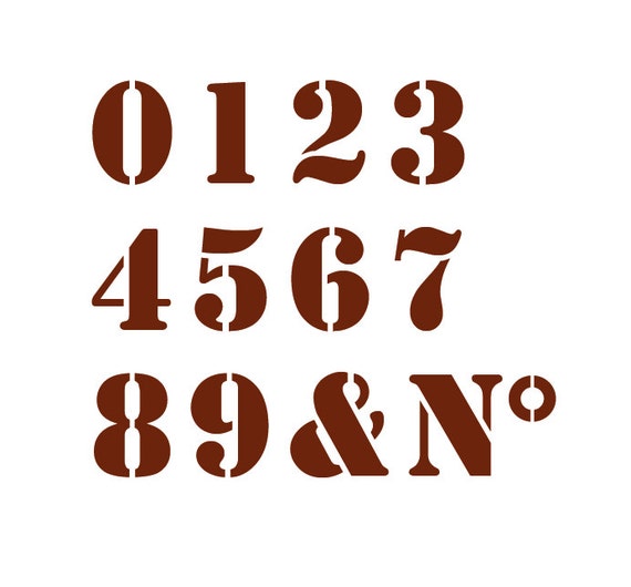 Items similar to Set numbers stencil. French stencil for many ...