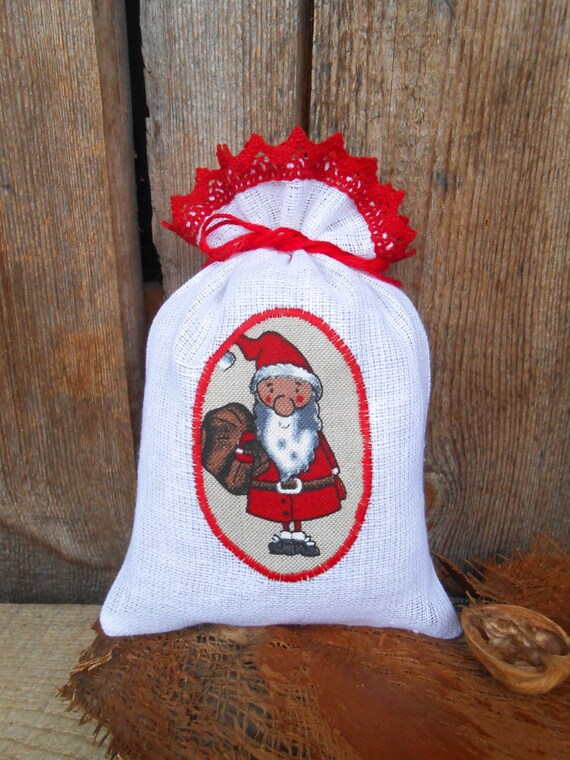 Christmas Gift Bag Santa Sack Gnome Elf Tomte by ViViCreative