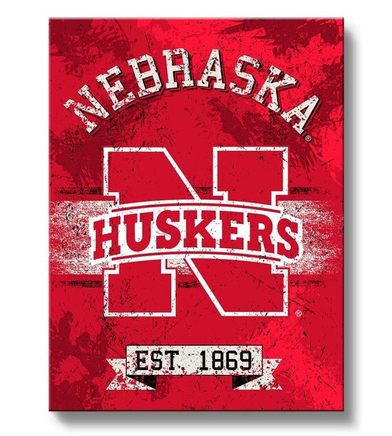 Nebraska Cornhuskers Canvas Wall Art Collegiate by AllCornhole