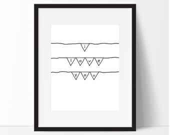 Popular items for i love you banner on Etsy