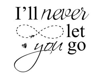 INSTANT DOWNLOAD Love Word Art Overlay "Never Let You Go"