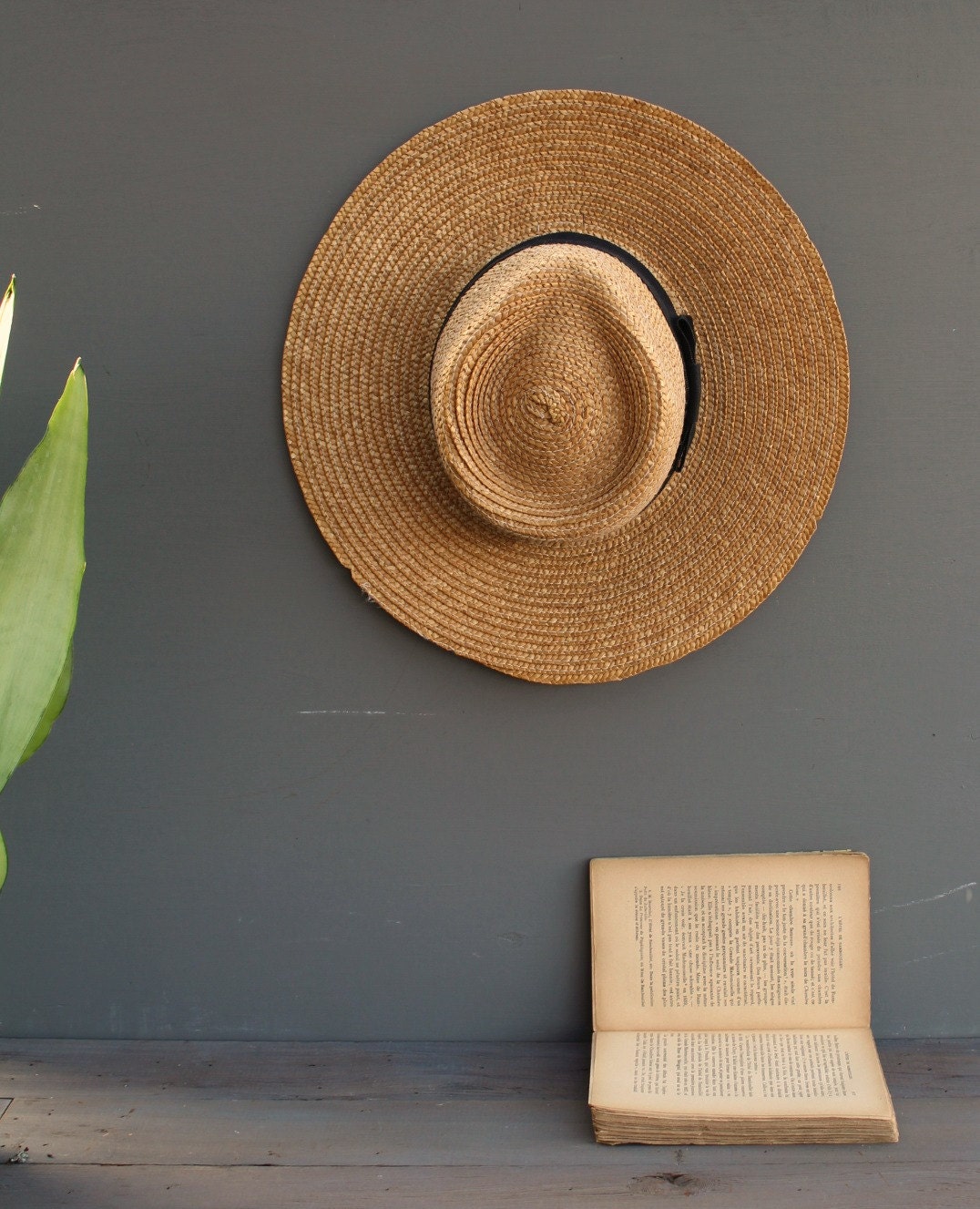 Eva's House Straw Hat with Gros Grain Ribbon