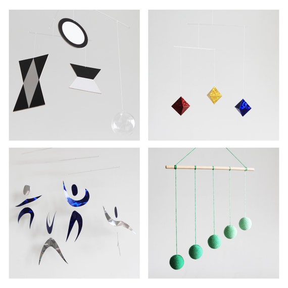 4 Assembled Montessori Classic Mobiles for Baby