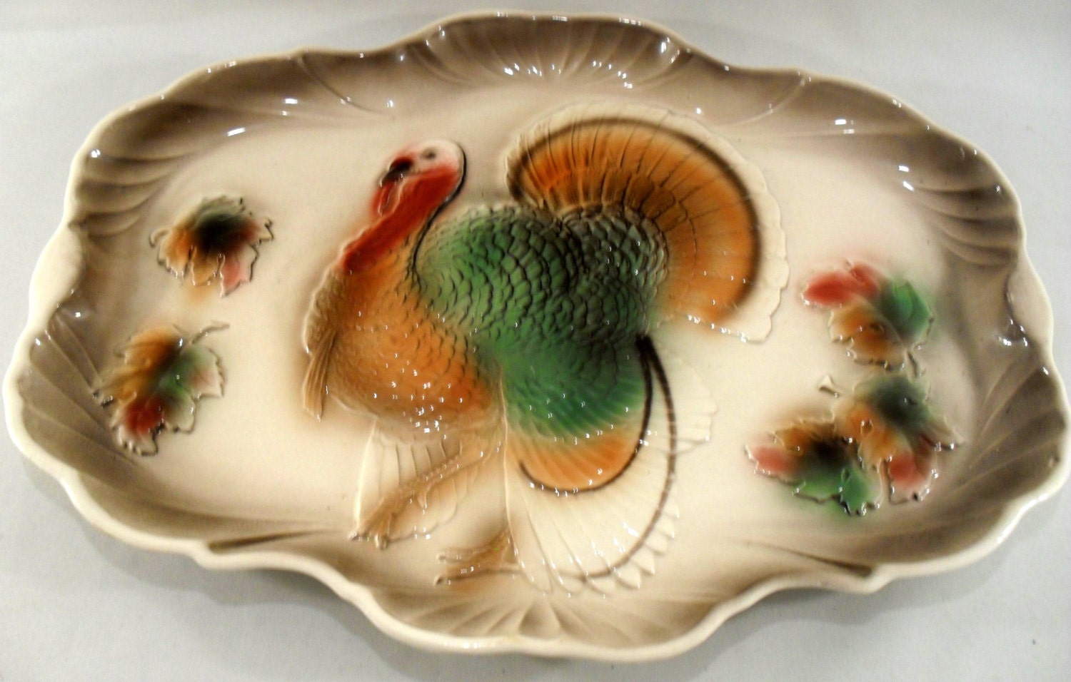 Vintage Turkey Platter Lane & Co Van Nuys California Pottery