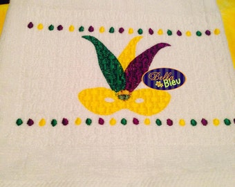 Faux Smocking Mardi Gras Mask Machine Embroidery Design