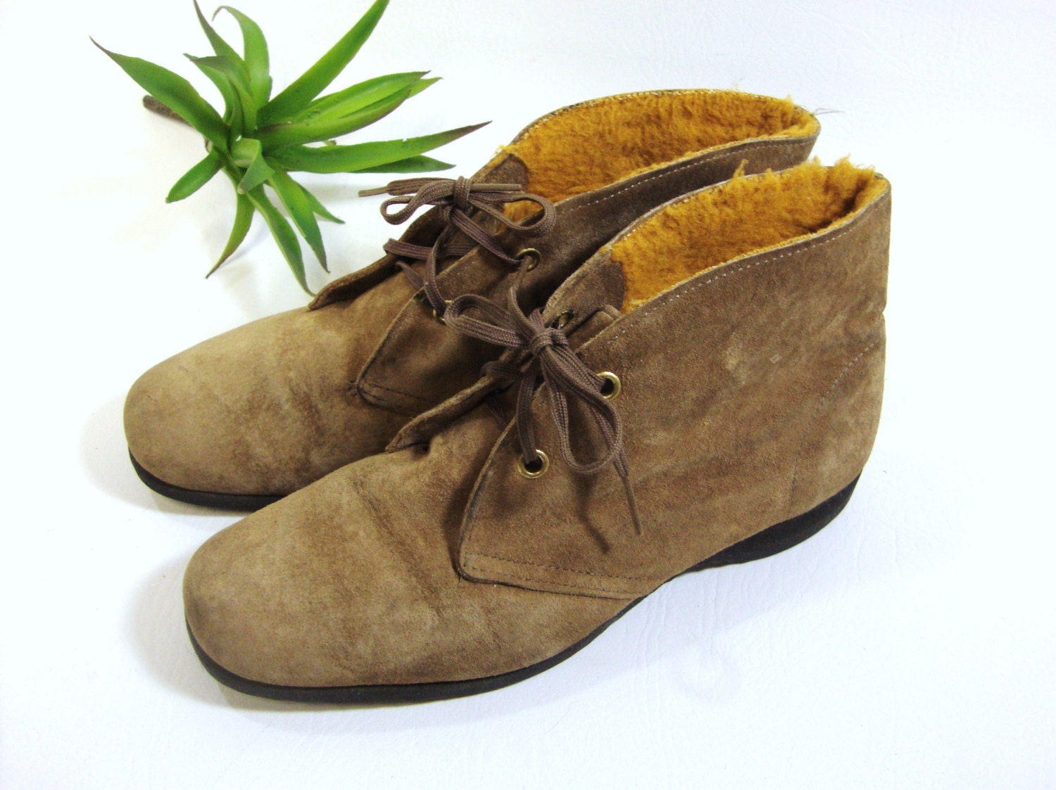 Vintage Suede Ankle Boots 1970's Hush Puppies