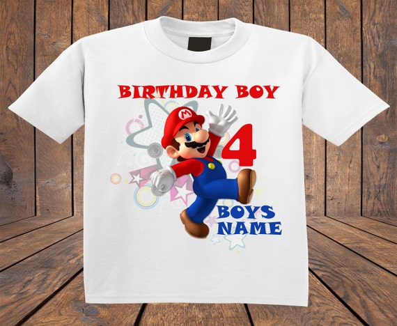 Items similar to Super Mario Brothers Birthday T Shirt Personalized ...