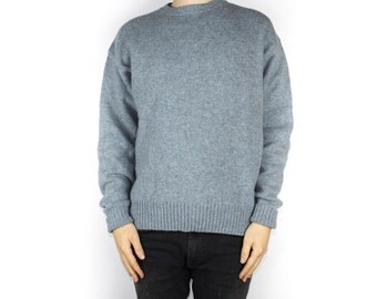 Pendleton 100% wool Pullover sweater / light blue crew neck / tall slim fit / Mens Large