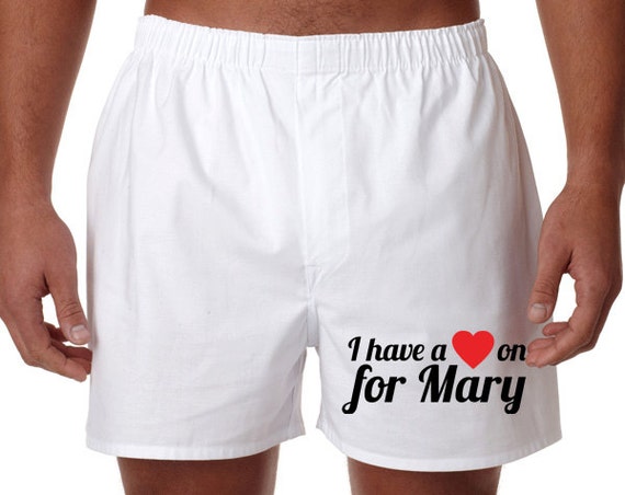 Items similar to Custom Name Boxers - 'I Have a Heart On ...