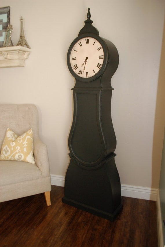 stunning handmade black grandfather clock. by ModernRefinement