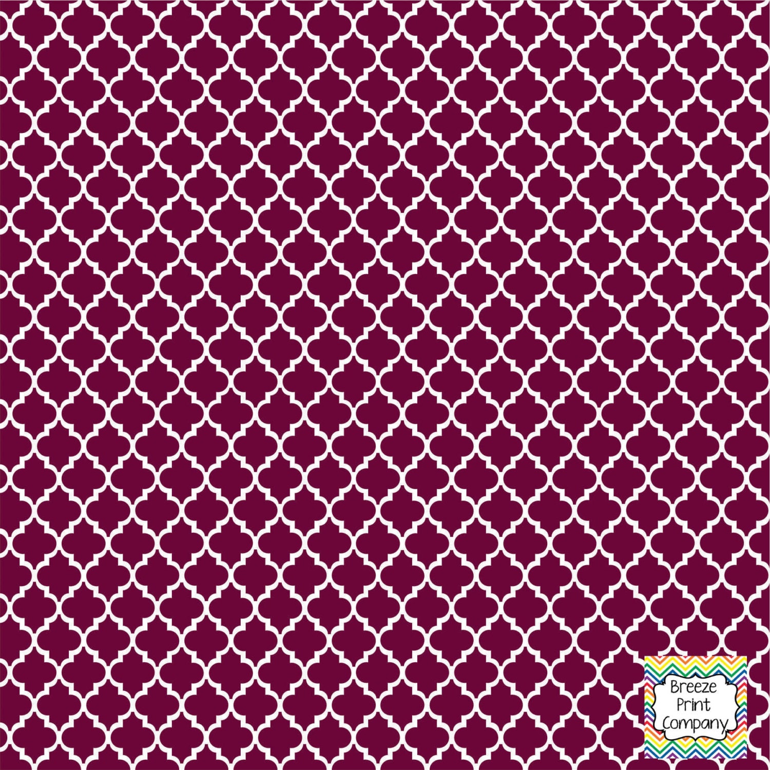 Maroon quatrefoil pattern vinyl sheet 12x18 by