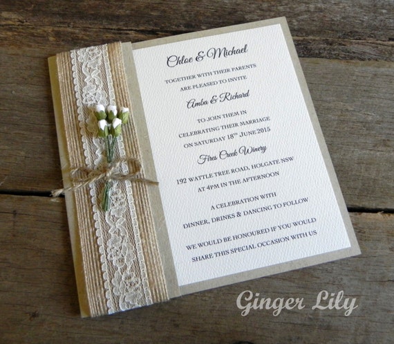 Rustic Wedding Invitations Kit 10