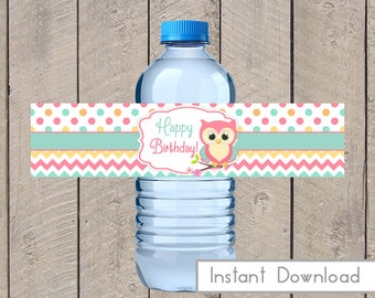 Owl water bottle | Etsy