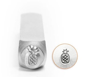 Pineapple Metal Stamp ImpressArt 6mm, Beach Stamp, Hawaiian Fruit Design Hand Tool for Stamped Jewelry, Steel Stamp