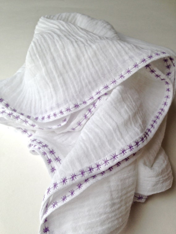 items similar to baby blanket embroidered blanket white cotton swaddle blanket with purple items similar to baby blanket embroidered blanket white cotton swaddle blanket with purple