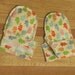 Cream Waterproof Teething Mittens for Finger Chewing Babies * velcro cuff*