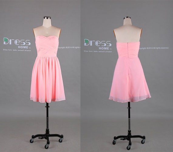 Light Pink Sweetheart Short Bridesmaid Dress/Pink by DressHome